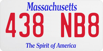 MA license plate 438NB8