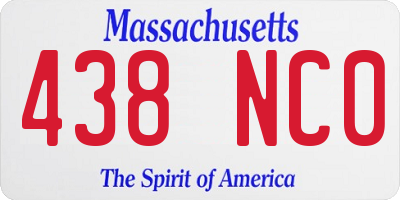 MA license plate 438NC0