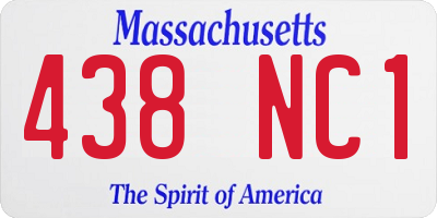 MA license plate 438NC1