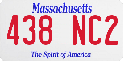 MA license plate 438NC2