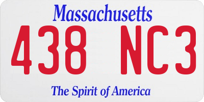 MA license plate 438NC3