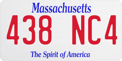 MA license plate 438NC4