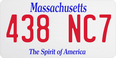MA license plate 438NC7