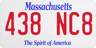 MA license plate 438NC8