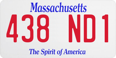 MA license plate 438ND1