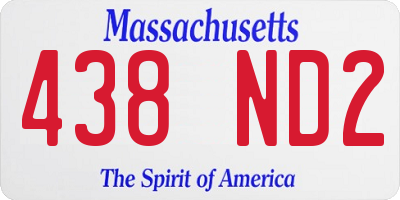 MA license plate 438ND2