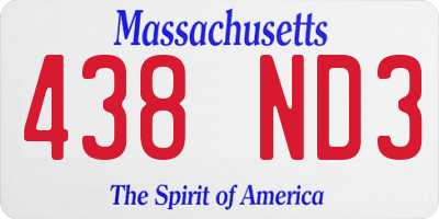MA license plate 438ND3