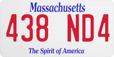 MA license plate 438ND4