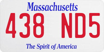 MA license plate 438ND5