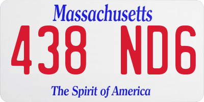 MA license plate 438ND6