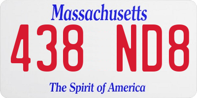 MA license plate 438ND8