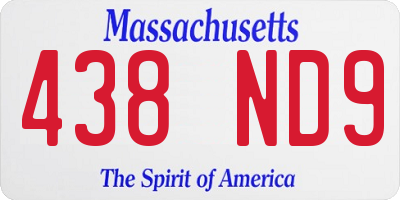 MA license plate 438ND9