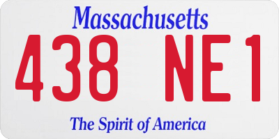 MA license plate 438NE1