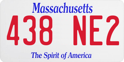 MA license plate 438NE2