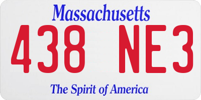 MA license plate 438NE3