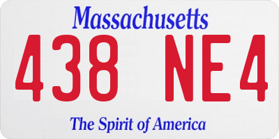 MA license plate 438NE4