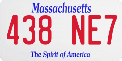 MA license plate 438NE7