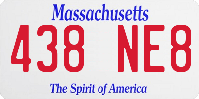 MA license plate 438NE8
