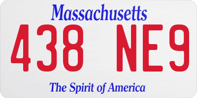 MA license plate 438NE9