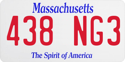 MA license plate 438NG3