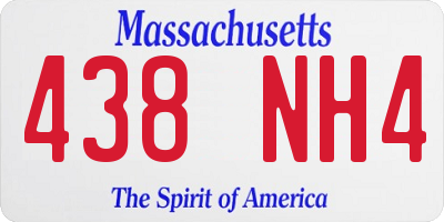 MA license plate 438NH4