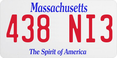 MA license plate 438NI3