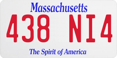 MA license plate 438NI4