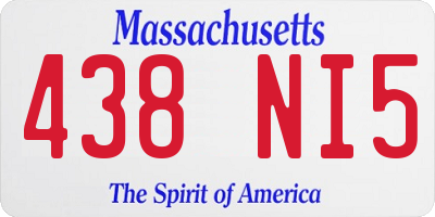 MA license plate 438NI5