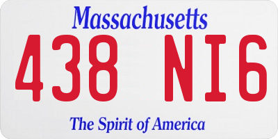 MA license plate 438NI6