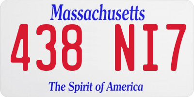 MA license plate 438NI7