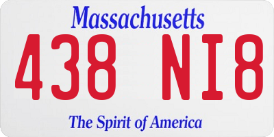 MA license plate 438NI8