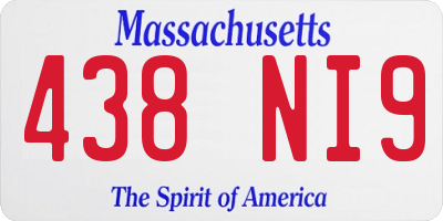 MA license plate 438NI9