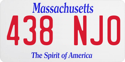 MA license plate 438NJ0