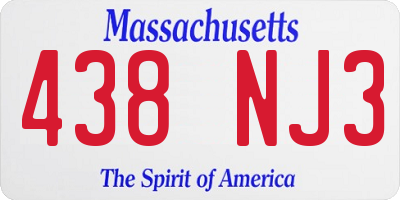 MA license plate 438NJ3