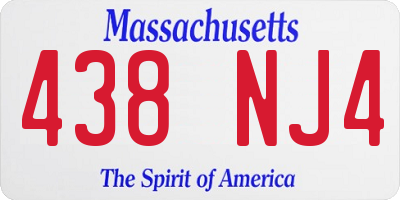 MA license plate 438NJ4