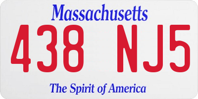 MA license plate 438NJ5