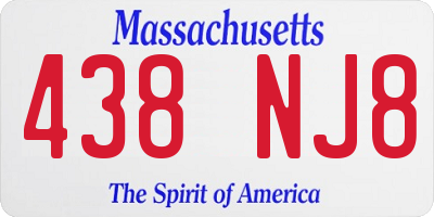 MA license plate 438NJ8