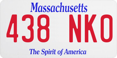MA license plate 438NK0
