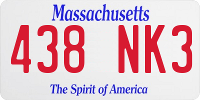 MA license plate 438NK3