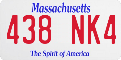 MA license plate 438NK4