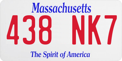 MA license plate 438NK7