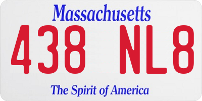 MA license plate 438NL8