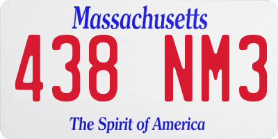 MA license plate 438NM3