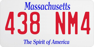 MA license plate 438NM4
