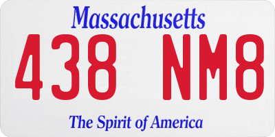 MA license plate 438NM8