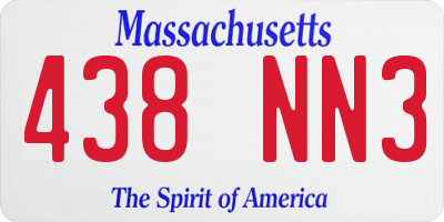 MA license plate 438NN3
