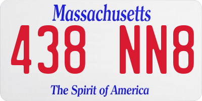 MA license plate 438NN8