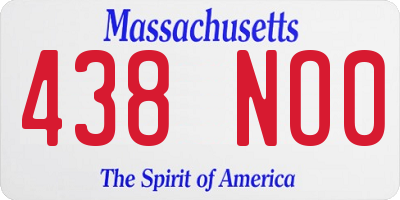 MA license plate 438NO0