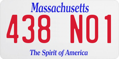 MA license plate 438NO1