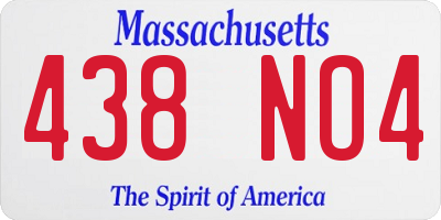 MA license plate 438NO4